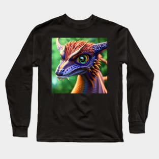 Purple and Orange Scaled Jungle Dragon Long Sleeve T-Shirt